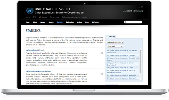 UN System statistics 홈페이지 메인 이미지